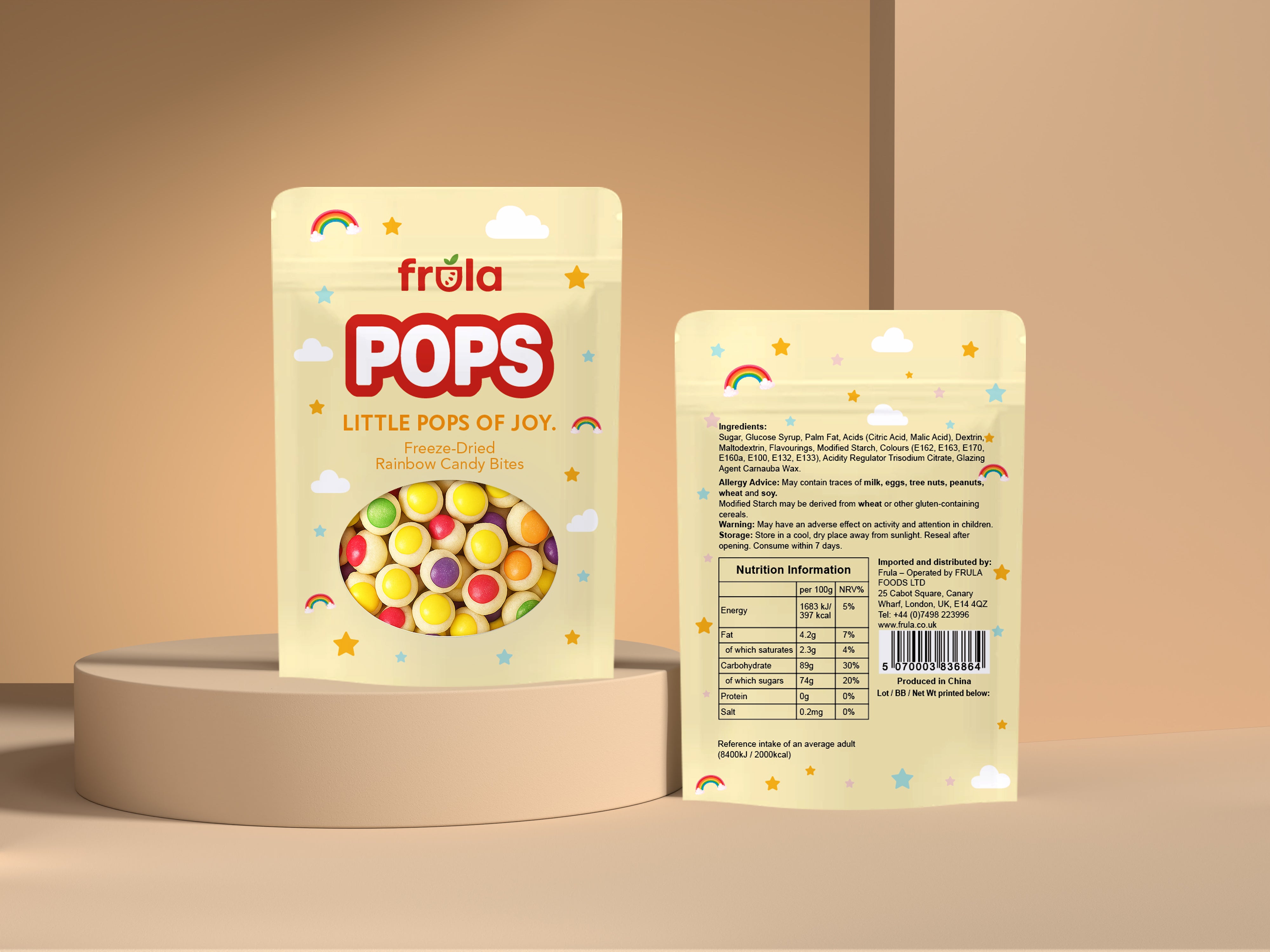 POPS - Freeze Dried Rainbow Candy Bites - 100g