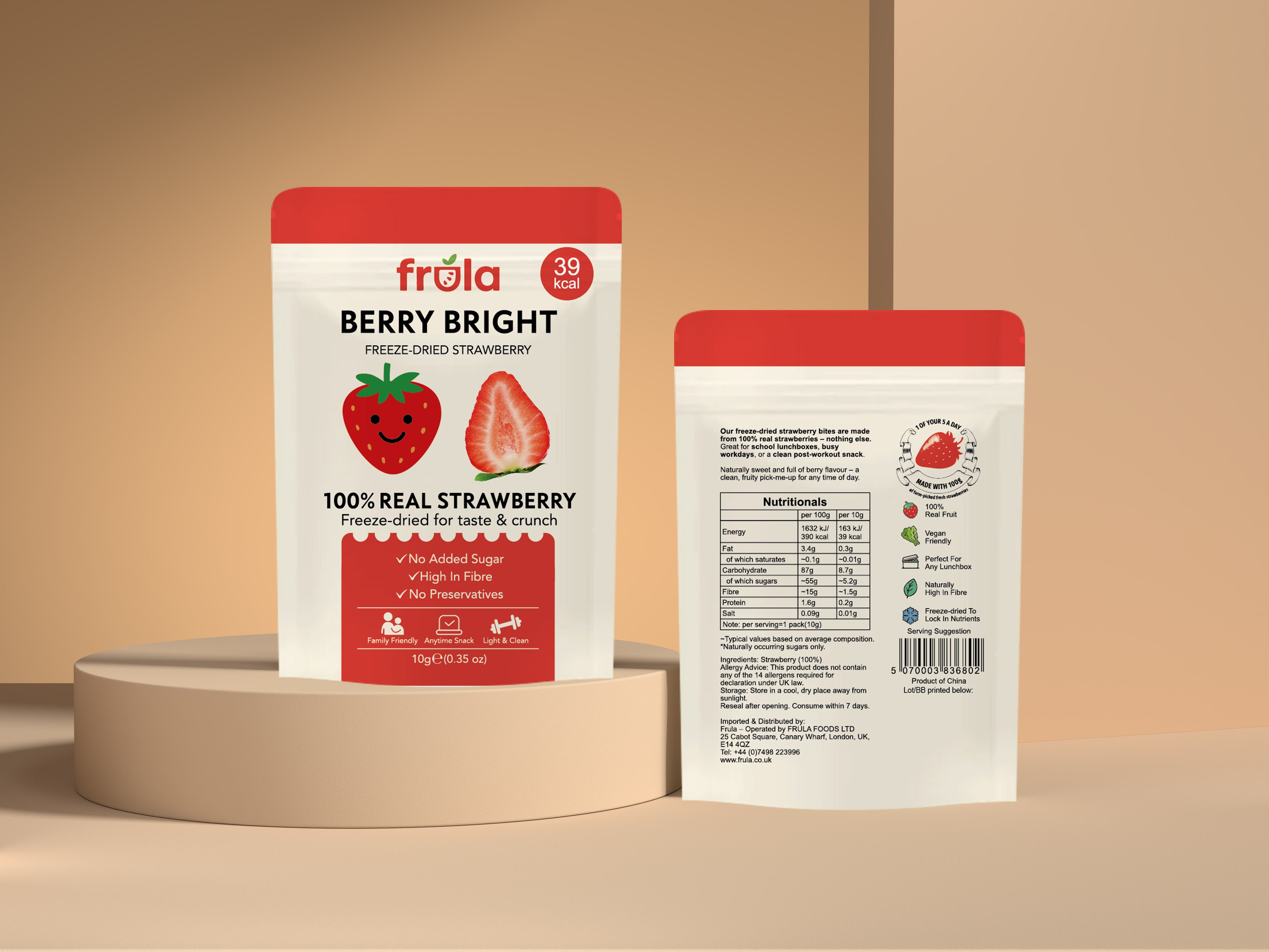 BERRY BRIGHT - FREEZE DRIED STRAWBERRY (No Added Sugar)